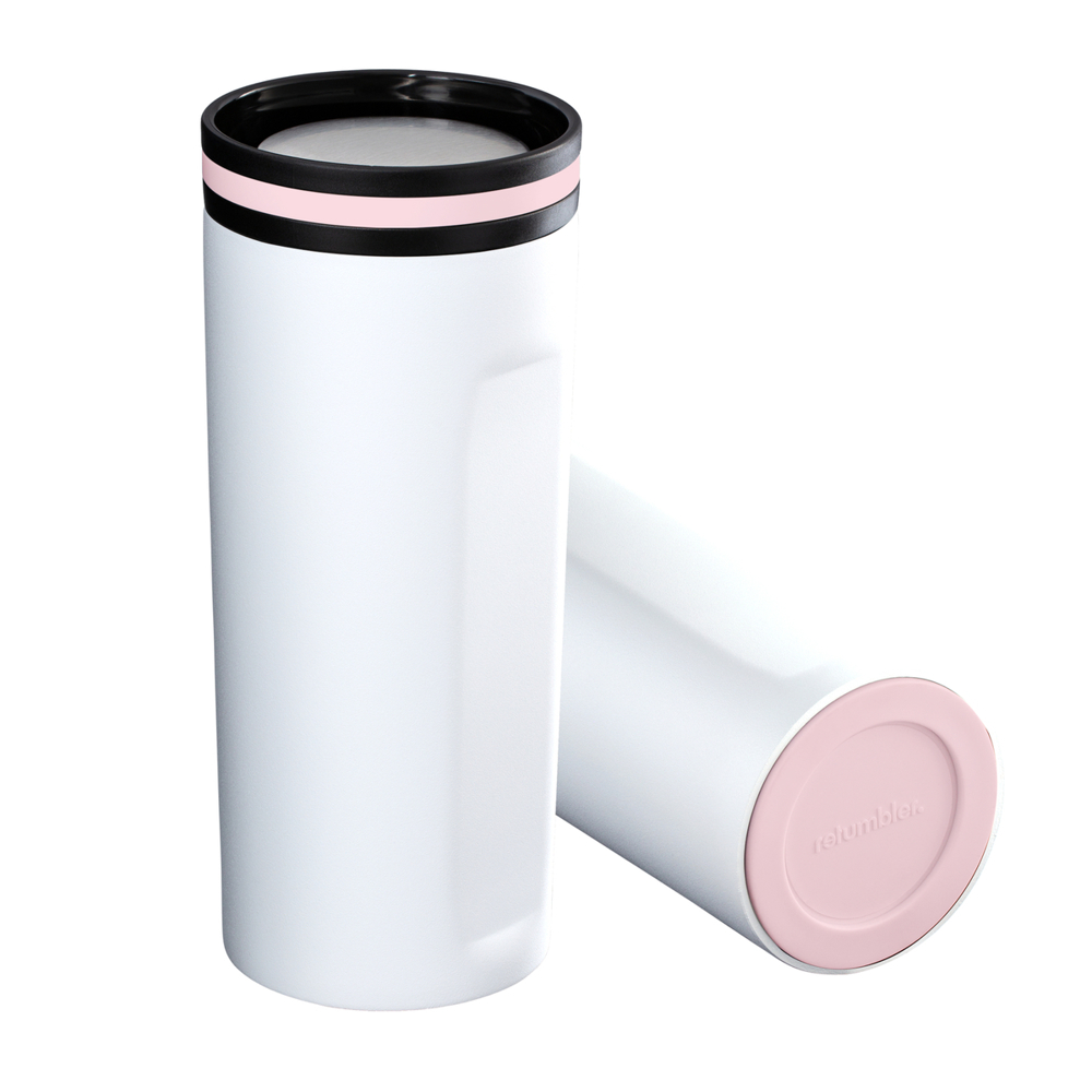 Thermobecher RETUMBLER-mySTEELONE - hellmagenta, rose, silber, weiß