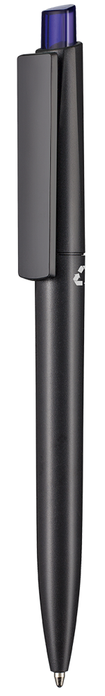 Kugelschreiber CREST RECYCLED - schwarz recycled/ozean-blau TR/FR