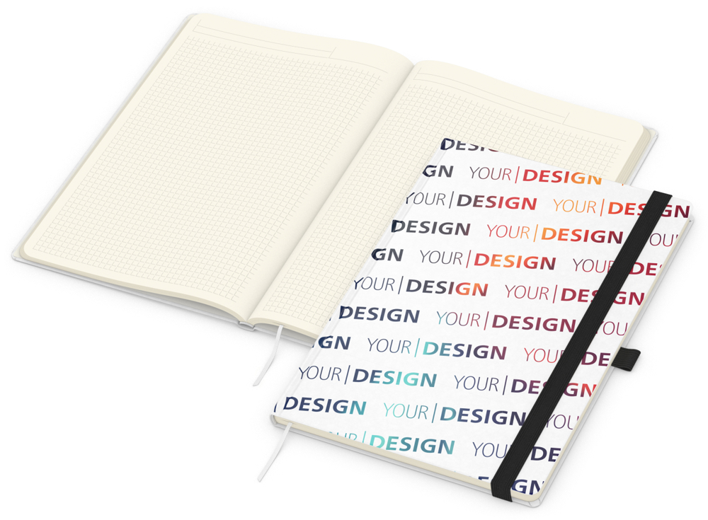 Notizbuch Match-Book Creme Bestseller, A4, Natura, individuell, schwarz
