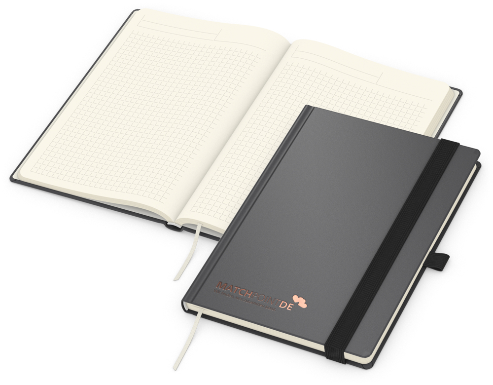Notizbuch Vision-Book Creme Bestseller inkl. Prägung - anthrazit