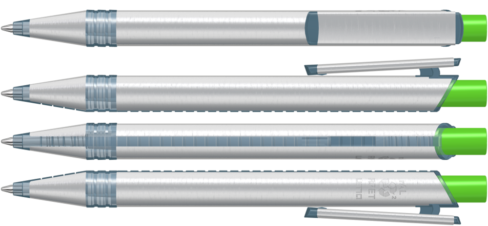 RECYCLED PET PEN ALUMA transparent, mittelgrün