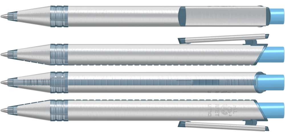 RECYCLED PET PEN ALUMA transparent, hellblau