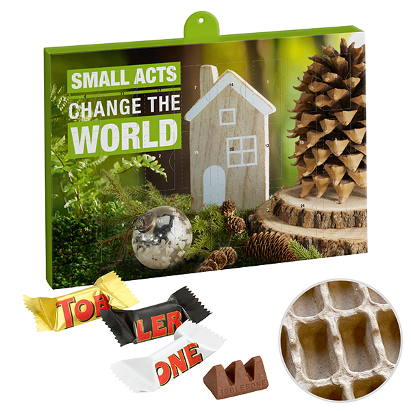 Premium Marken-Adventskalender PAPIER mit Toblerone Mini Mix