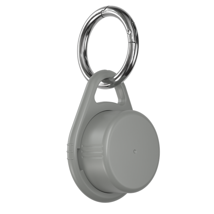 Schlüsselanhänger RITTER-CLICK BOX M mit Metall-Karabiner - stein-grau