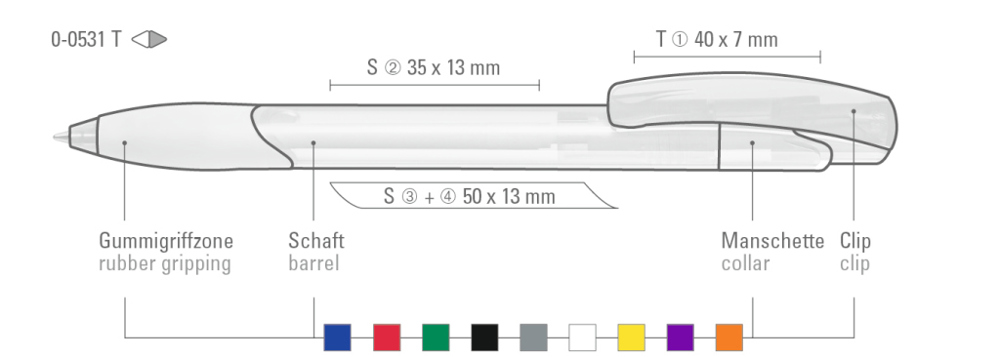 OMEGA grip transparent, rot