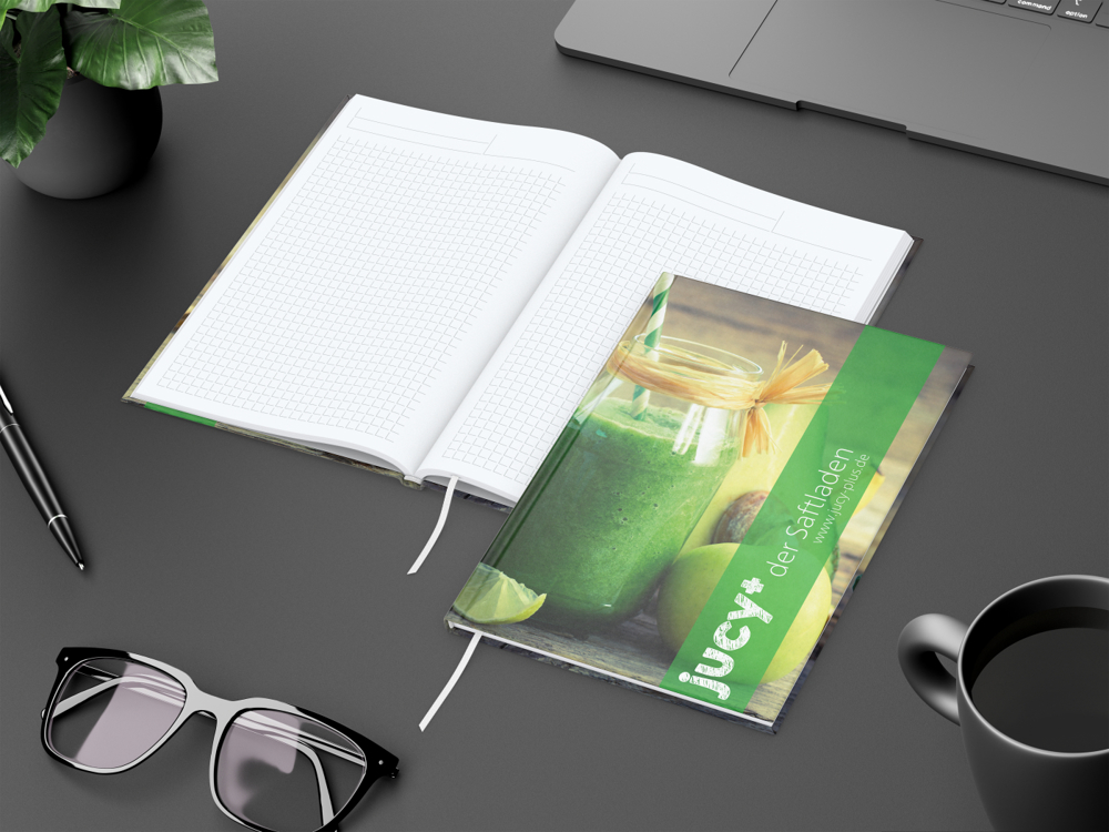 Notizbuch Memo-Book, A5, Winkelkaro, glänzend