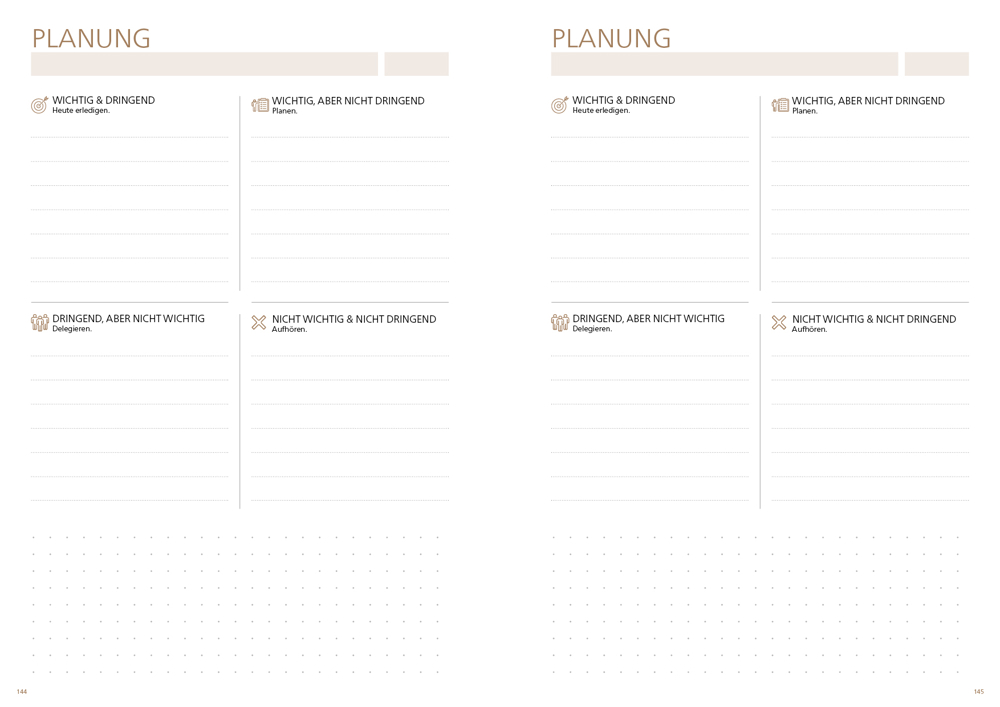 Notizbuch orgaLine Mainbook, White, mokkabraun