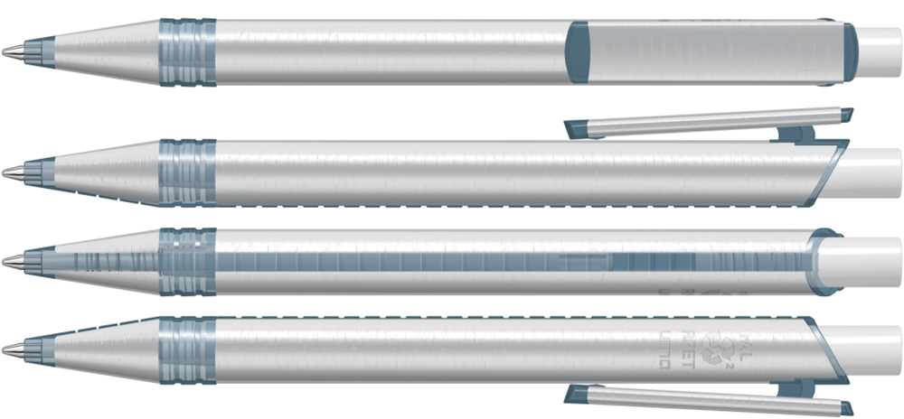RECYCLED PET PEN ALUMA transparent, weiss