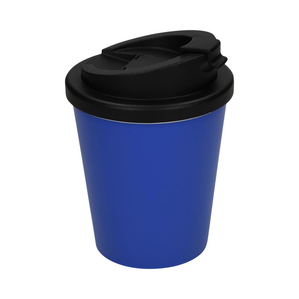 Kaffeebecher "Premium Deluxe" small - standard-blau PP/schwarz
