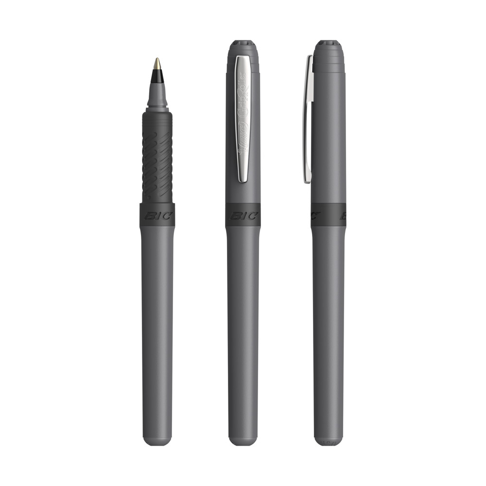 BIC® Grip Roller - Dunkelgrau / Chrom / Schwarze Tinte