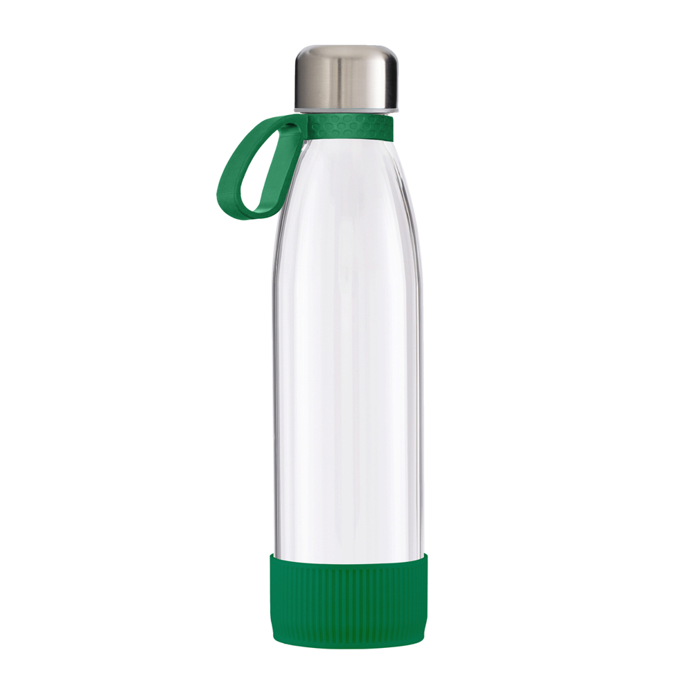 Trinkflasche GLASS - grün, silber, transparent