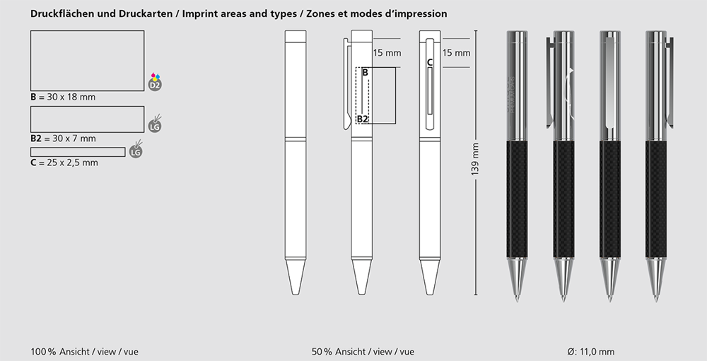 Klio-Eterna - Unique carbon MMc - DrehkugelschreiberCarbon