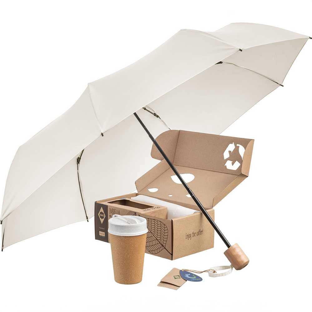 95029 FARE® Set ÖkoBrella ToGo - naturweiß wS
