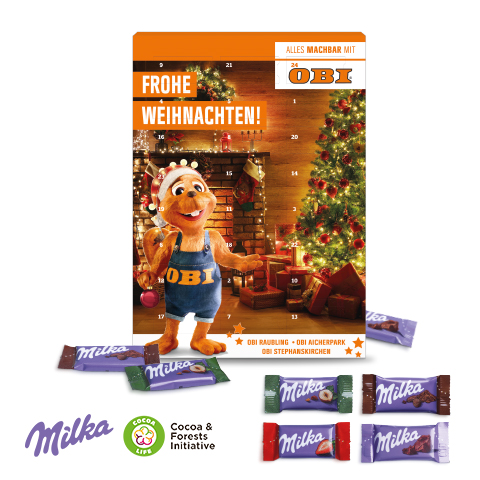 Wand-Adventskalender mit Milka Schokolade