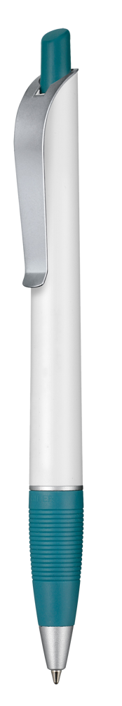 Kugelschreiber BOND - weiss/petrol-türkis