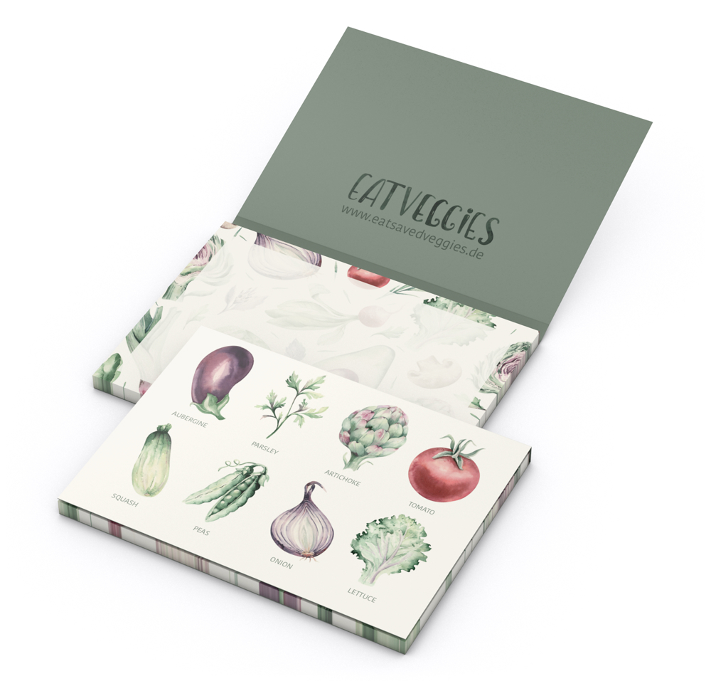 Haftnotizblock Cover Karton RECYCLING Format mittel Naturkarton-Umschlag