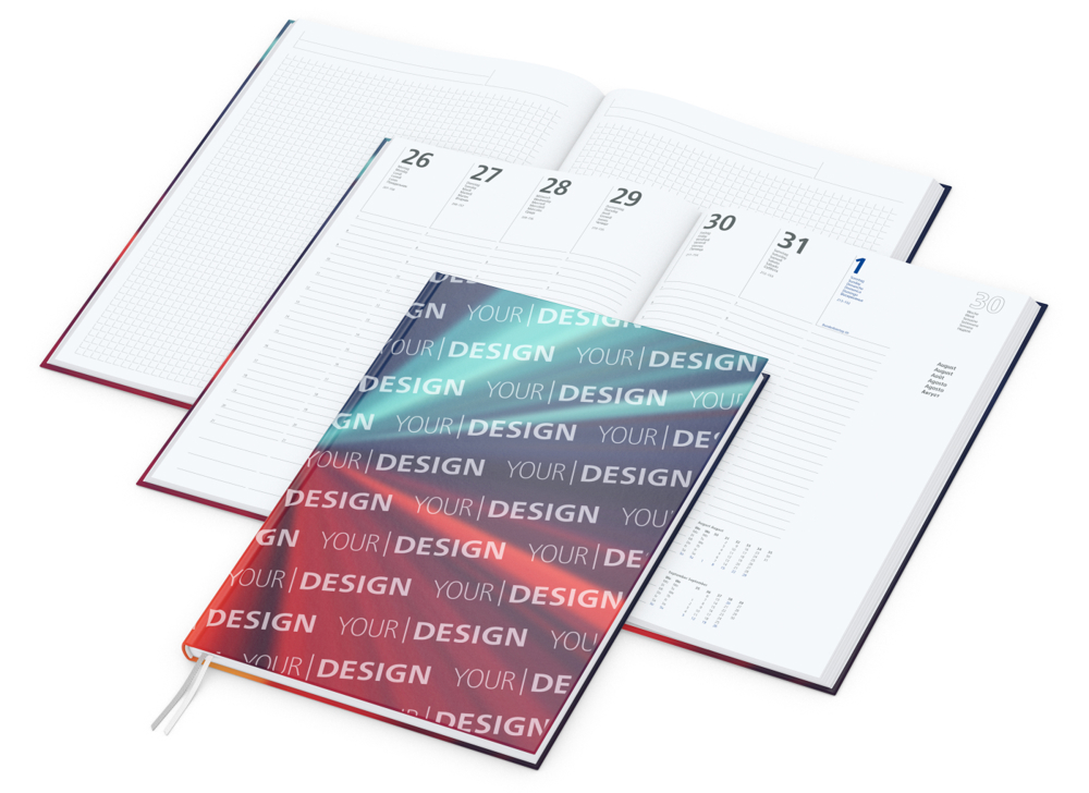 Wochenkalender vorne + Notizen hinten Note-Hybrid, A4, glänzend