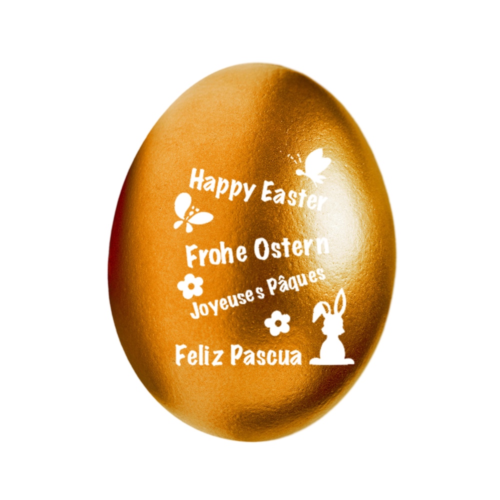 Happy Egg Frohe Ostern - gold