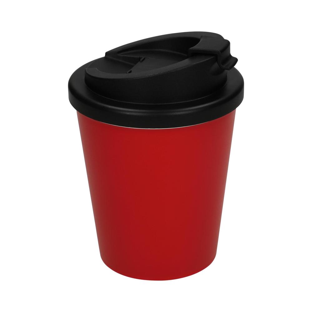 Kaffeebecher "Premium Deluxe" small - standard-rot/schwarz