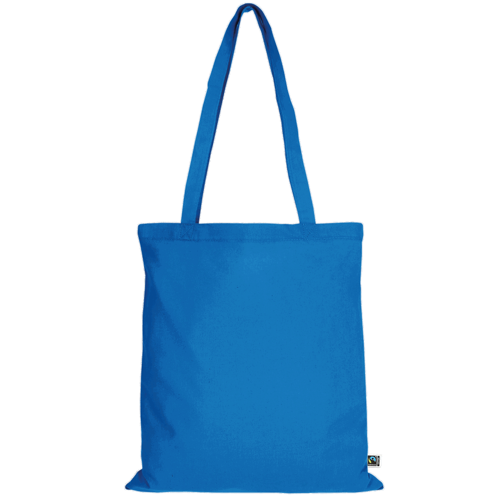 Tasche aus Fairtrade-zertifizierter Baumwolle mit zwei kurzen Henkeln, ca. 140 g/m² - hellblau