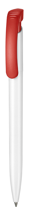 Kugelschreiber CLEAR - weiss/signal-rot