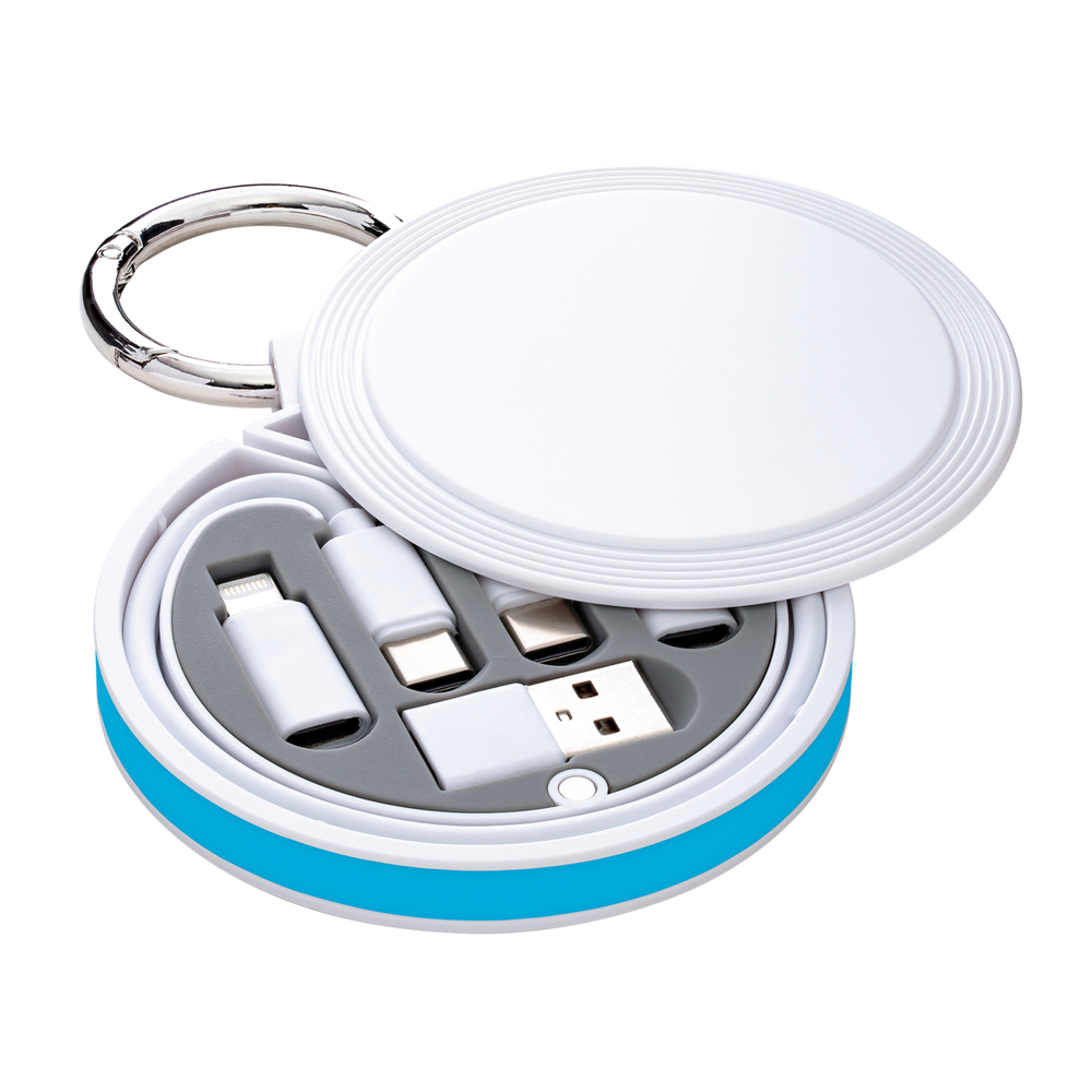 6-in-1 Ladekabel REEVES-myCONVERTICS - cyan, weiß
