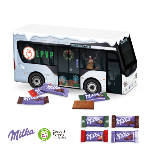 3D Adventskalender "Bus" mit Milka Schokolade