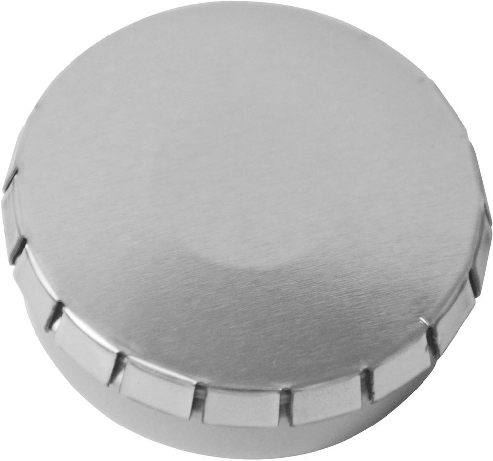 MINI-Drück-mich-Dose mit tic tac - silber-glänzend