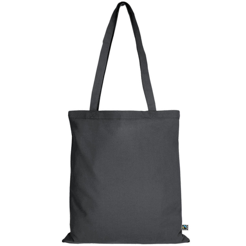 Tasche aus Fairtrade-zertifizierter Baumwolle mit zwei kurzen Henkeln, ca. 140 g/m² - anthrazit