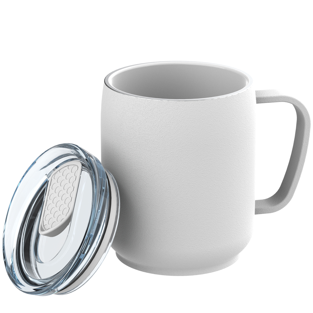 Thermobecher RETUMBLER-myNIZZA CERAMIC - weiß, transparent