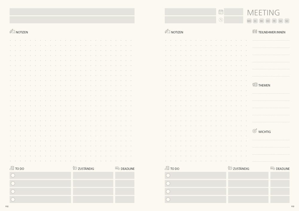 Notizbuch orgaLine Mainbook, Creme, grün