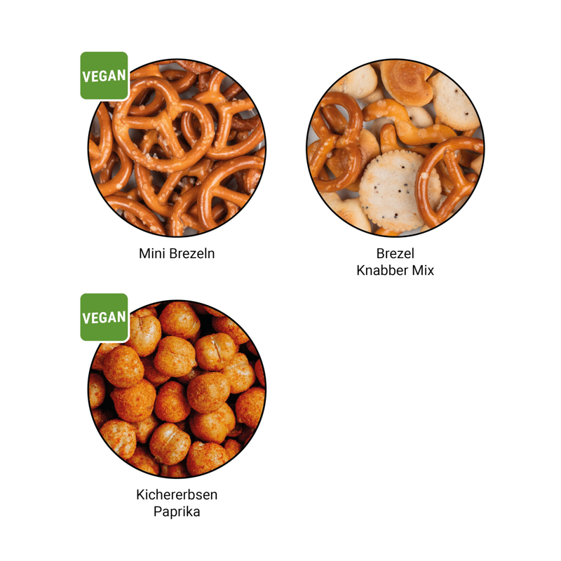Snack Miditüte, Knabbermix, Folie weiß