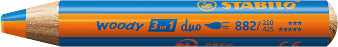 STABILO woody duo Farbstift - gelborange/mittelblau