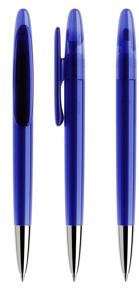 Prodir DS5 TTC Transparent with Chrome Metal Nose-Cone - Klassikblau transparent