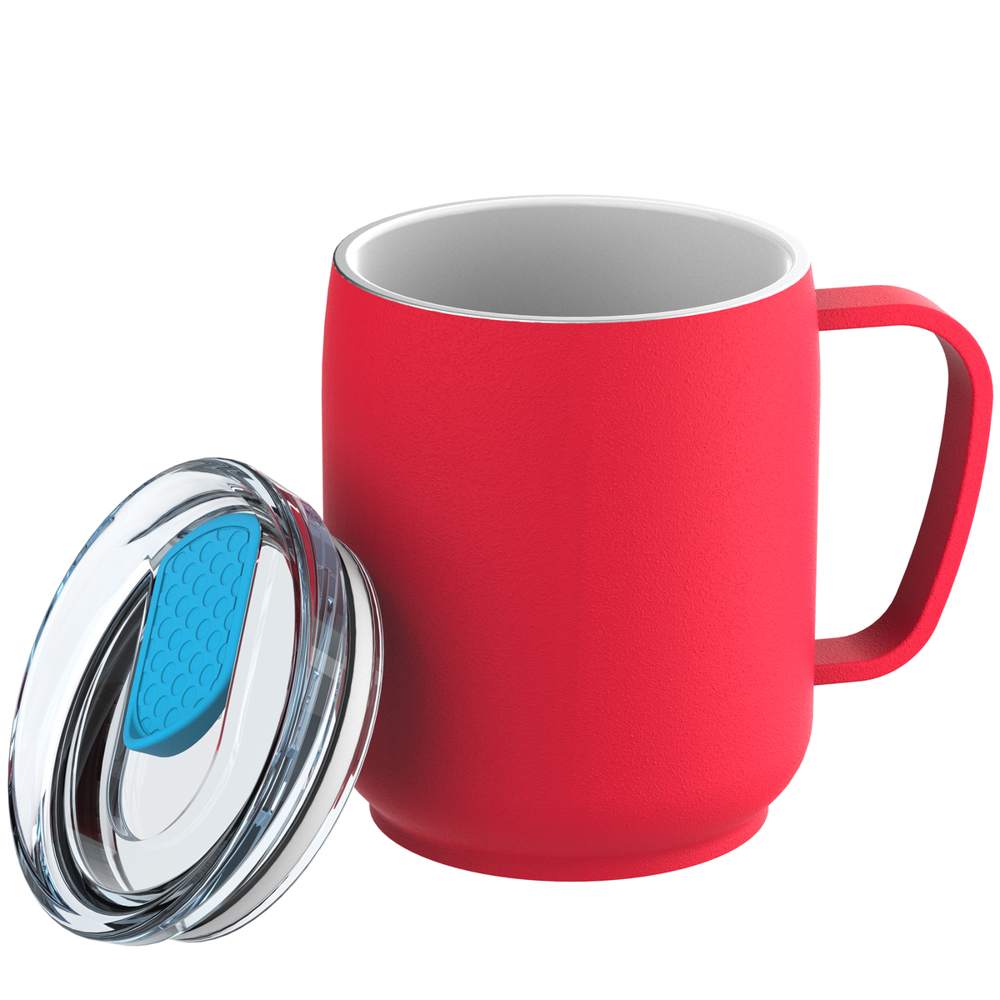 Thermobecher RETUMBLER-myNIZZA CERAMIC - cyan, rot, transparent