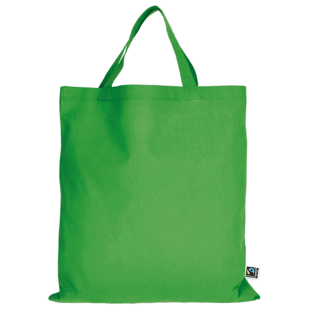 Tasche aus Fairtrade-zertifizierter Baumwolle mit zwei kurzen Henkeln, ca. 140 g/m² - maigrün