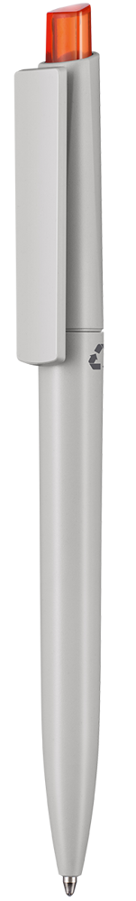 Kugelschreiber CREST RECYCLED - Grey/clementine-orange TR/FR