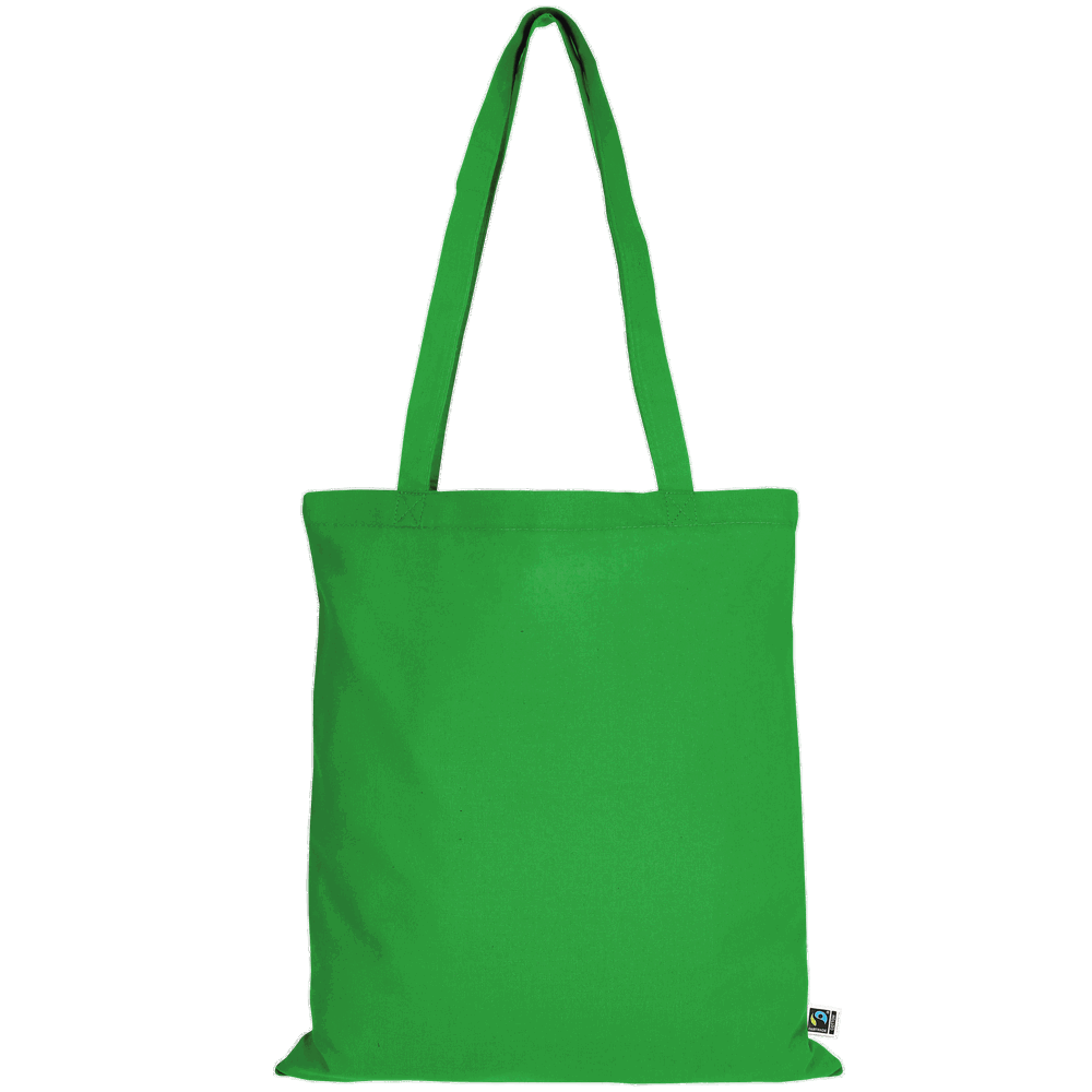 Tasche aus Fairtrade-zertifizierter Baumwolle mit zwei kurzen Henkeln, ca. 140 g/m² - maigrün