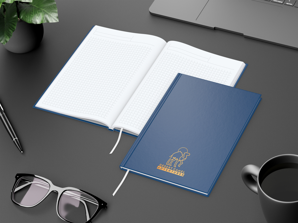 Notizbuch Memo-Book, A5, Winkelkaro, dunkelblau
