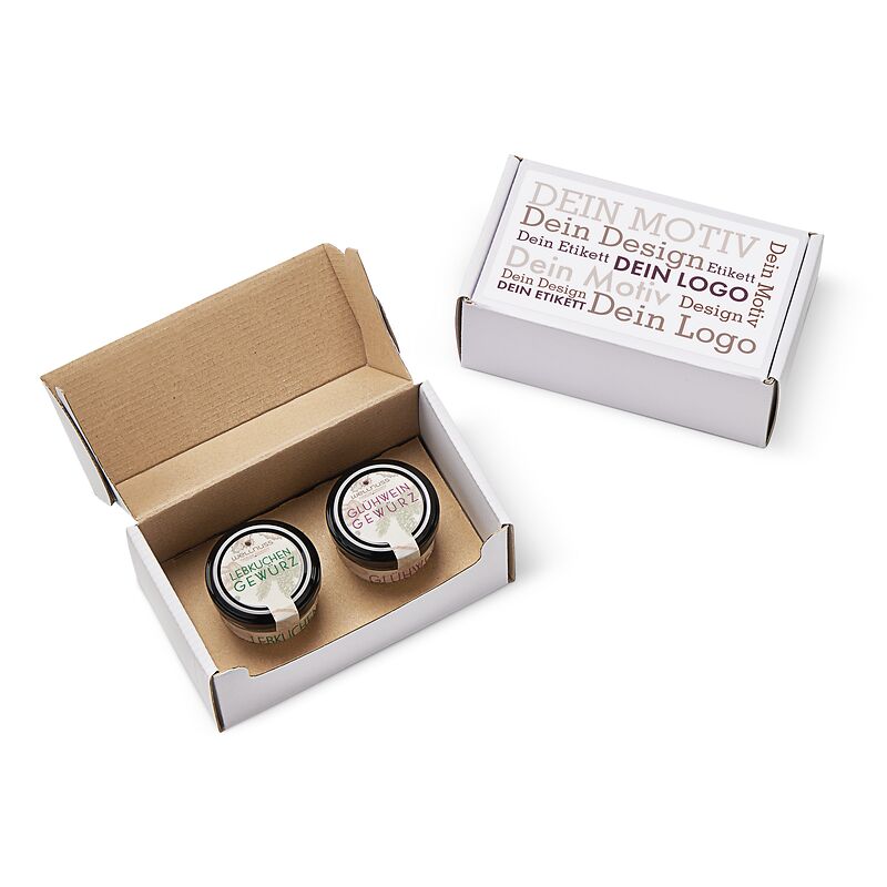 Geschenkkarton mit 2 Weihnachts-Spezialitäten im Glas