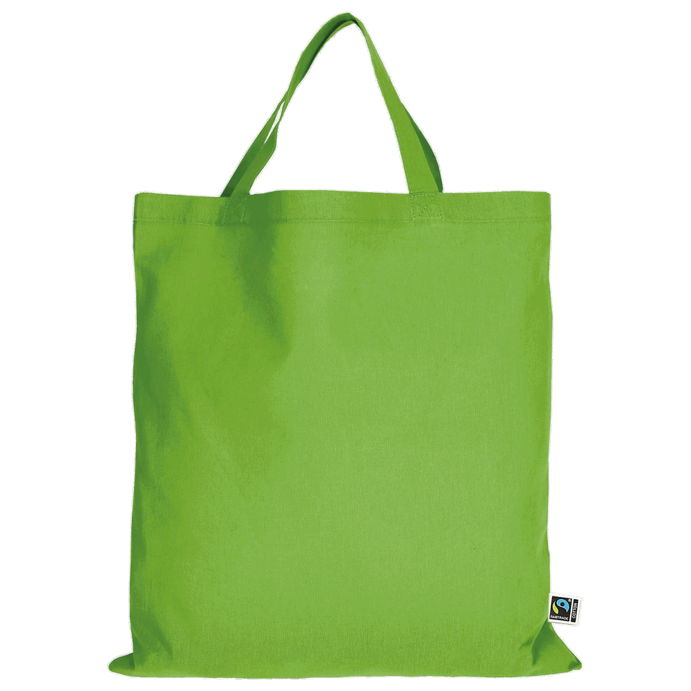 Tasche aus Fairtrade-zertifizierter Baumwolle mit zwei kurzen Henkeln, ca. 140 g/m² - hellgrün