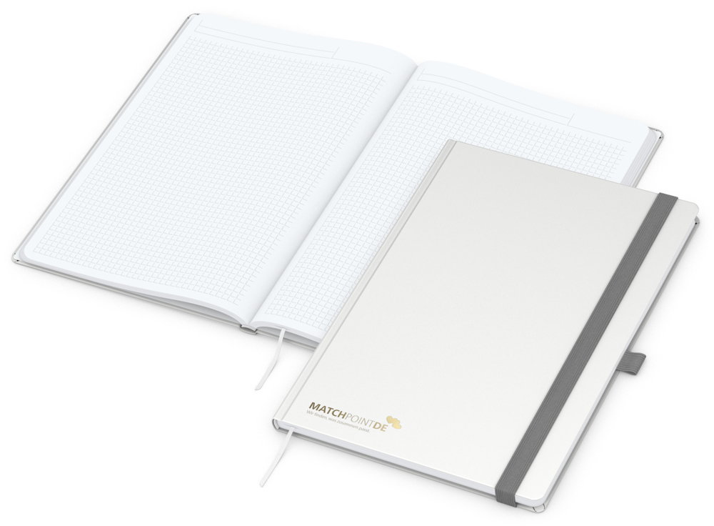 Notizbuch Vision-Book White Bestseller, A4, weiß inkl. Goldprägung