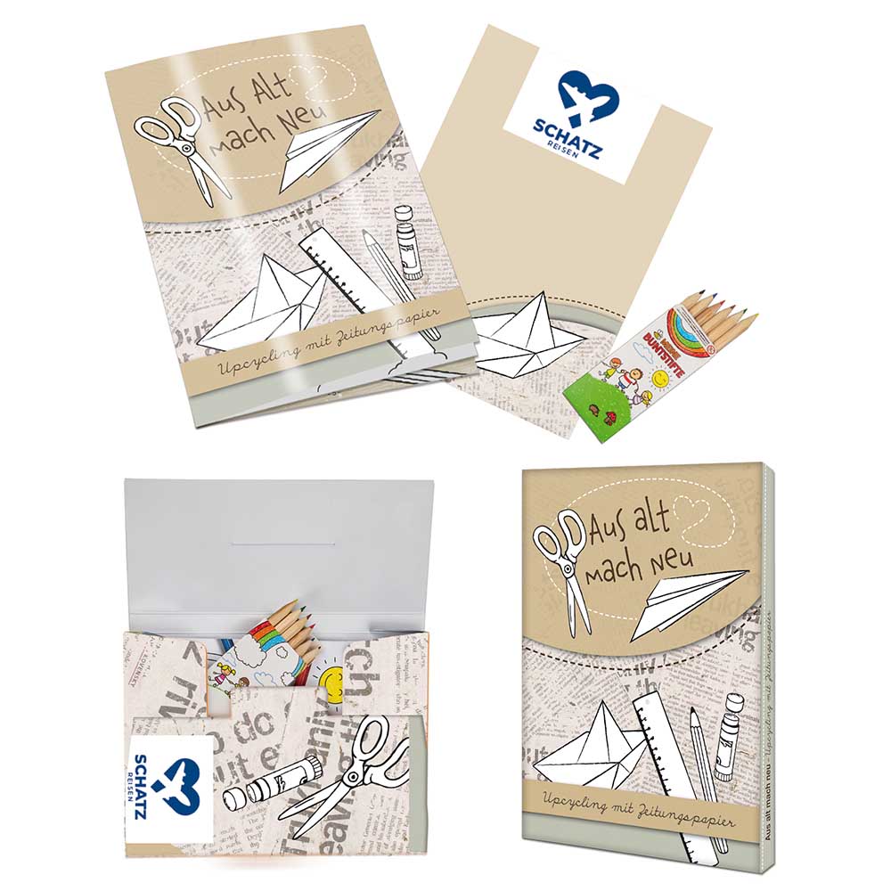 Upcycling-Set - Zeitungspapier - Tampondruck 1-c