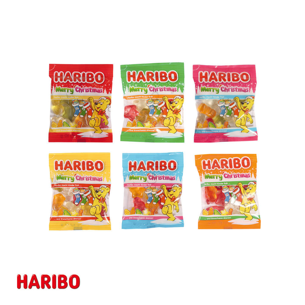 Adventskalender mit Haribo Fruchtgummi, Inlay aus Papier