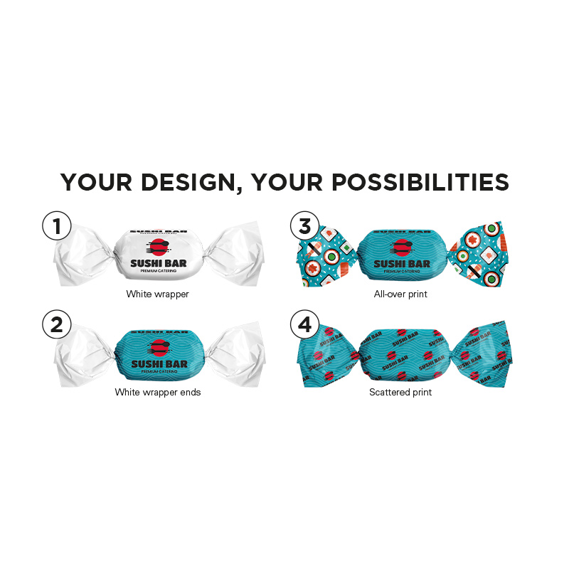 Pfefferminz Bonbon im weißen, kompostierbaren Wickler