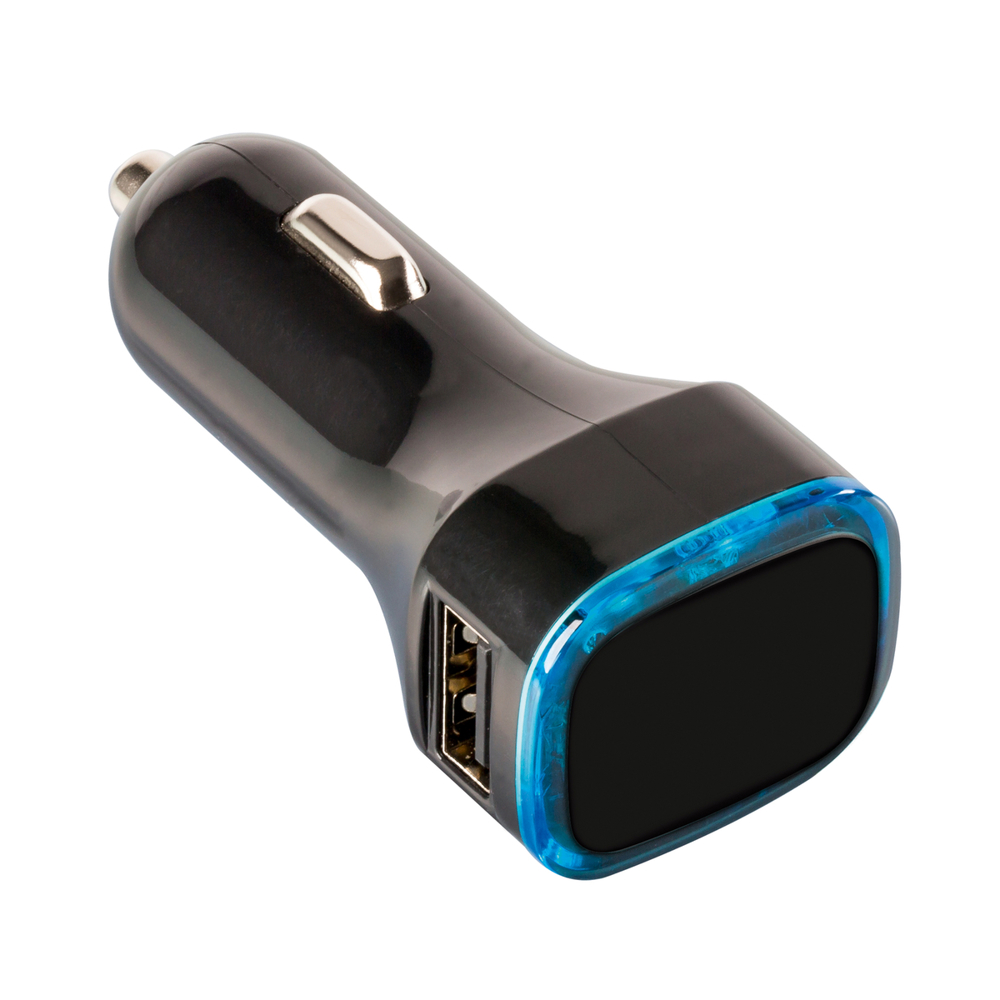 USB-Autoladeadapter COLLECTION 500 - hellblau, schwarz / hellblau