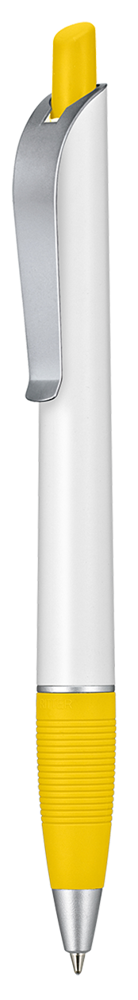 Kugelschreiber BOND - weiss/zitronen-gelb