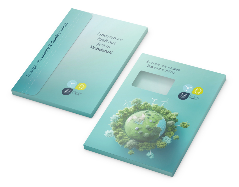 Versandmappe RECYCLING, 4/4farbig, mit Fenster