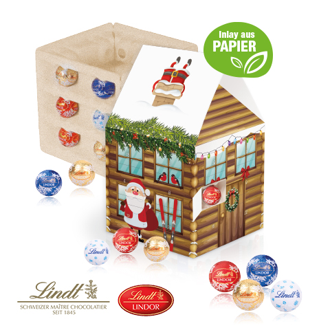 Adventshaus "Edition" mit Lindt Schokolade mit Papier-Inlay