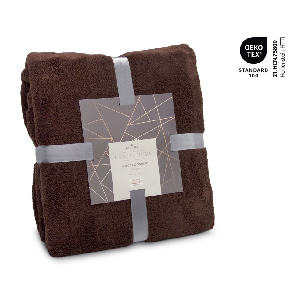 Mikroflauschdecke mokkabraun - 150 x 200 cm, 250 g/m²